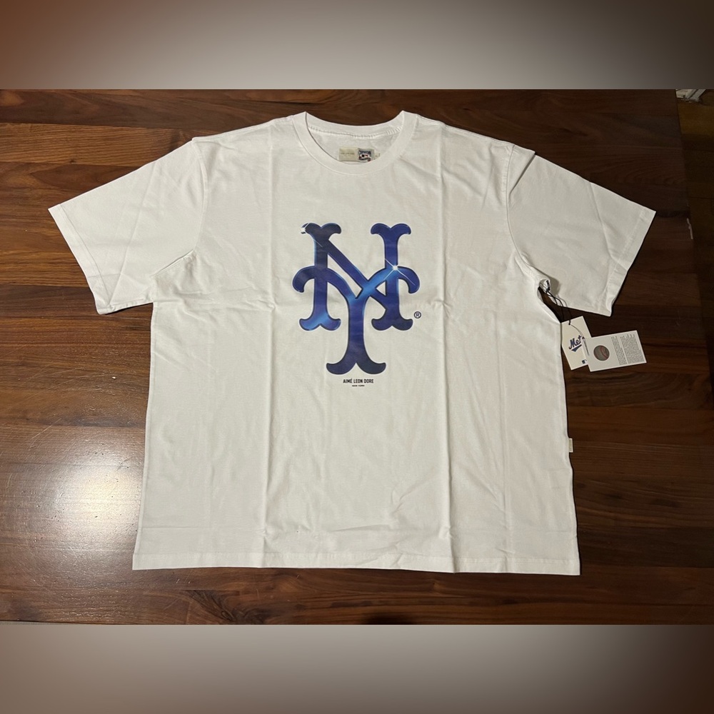 Aime Leon Dore ALD / New York Mets Big Chrome Logo Tee T-Shirt Size XL